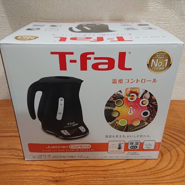 T-fal(ティファール)のティファール 電気ケトル ジャスティンプラスコントロール ブラック 1.2L スマホ/家電/カメラの生活家電(電気ケトル)の商品写真