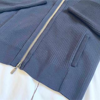 FOXEY BOUTIQUE ニットジャケット ジップアップリブ