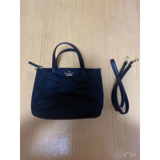 ケイトスペード 2way バック ナイロン 黒 リボン ショルダー