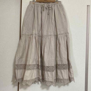 サマンサモスモス(SM2)のサマンサモスモス　裾メッシュレースティアードスカート(ロングスカート)