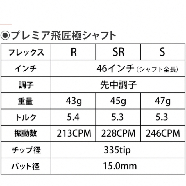 各社スリーブ対応　【新品】超軽量　プレミアATTASシャフト