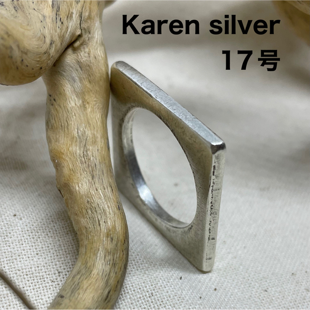 スクエアギフトお洒落　ハンドメイド手作りKarenSILVER高純度　23230 メンズのアクセサリー(リング(指輪))の商品写真