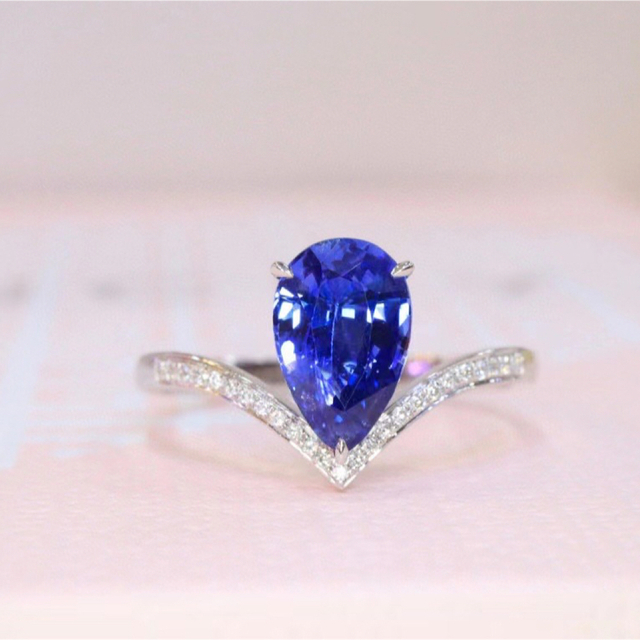 リング(指輪) 天然 ロイヤルブルーサファイア ダイヤ リング1.66ct k18