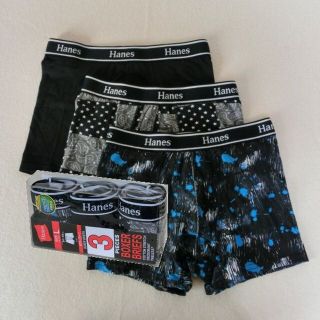 ヘインズ(Hanes)の【 L 】 Hanes ボクサー 抗菌防臭 3枚セット　綿混　３柄　p0767(ボクサーパンツ)