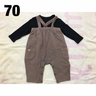 サロペット　裏起毛　70(パンツ)