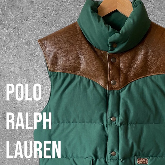 POLO ポロラルフローレン　レザーダウンベスト　Ralph Lauren | フリマアプリ ラクマ