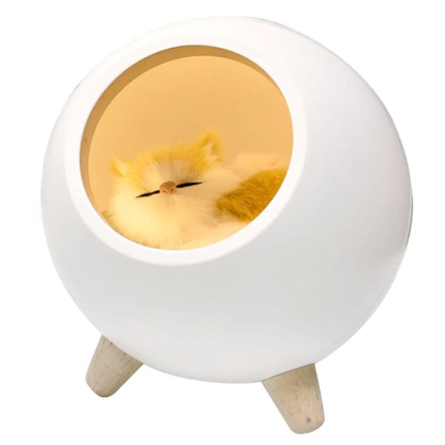 【色: ホワイト】moin moin ランプ 電気 猫 肉球 LED ライト ド