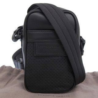 ボッテガヴェネタ(Bottega Veneta)の【本物保証】 布袋付 超美品 ボッテガヴェネタ BOTTEGA VENETA パンチング ポーチ クロスボディバッグ レザー 黒 ブラック(その他)