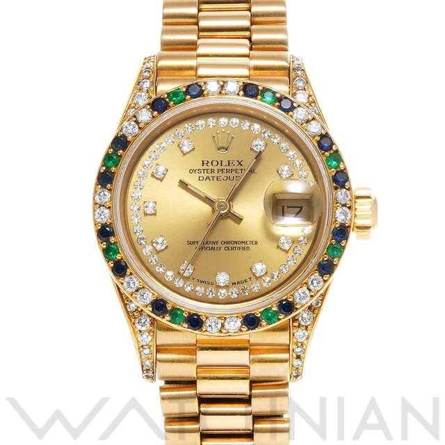 トップ 69038G ROLEX ロレックス 中古 - ROLEX 88番台(1985年頃製造) 腕時計 レディース /ダイヤモンド シャンパン 腕時計
