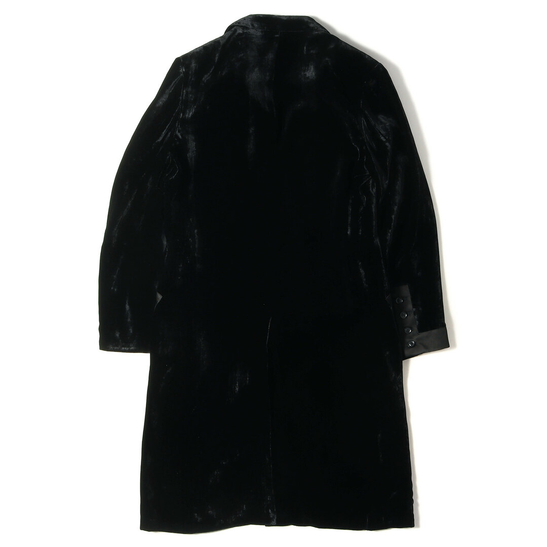 Yohji Yamamoto(Ys) ヨウジヤマモト ジャケット ベロア ベルベット パネル ロングジャケット VELVET PARTIAL PANEL LONG JACKET HE-J18-402 22AW コート POUR HOMME ブラック 黒 2 アウター ジャケット 日本製【メンズ】【美品】