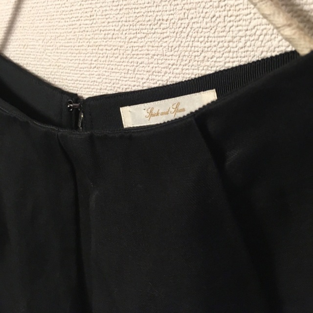 Spick & Span(スピックアンドスパン)の♡美品♡Spick＆Span♡黒♡スカート♡麻♡ レディースのスカート(ひざ丈スカート)の商品写真