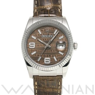 ロレックス(ROLEX)の中古 ロレックス ROLEX 116139 D番(2005年頃製造) ブラウンウェーブ/ダイヤモンド メンズ 腕時計(腕時計(アナログ))