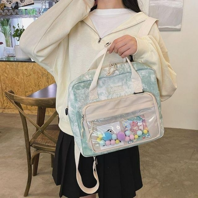 大特価 痛バッグ 痛バ トートバッグ リュック 3way 推し活 韓国 くすみカラー ☆痛バッグ☆痛バ トートバッグ リュック 3way 推し活 韓国 くすみカラー