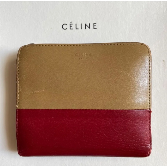 CELINE バイカラー 二つ折り 財布