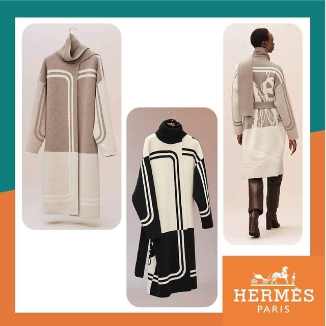 Hermes(エルメス)の最終金額　本日限定hermes エルメス　カシミヤカーディガン　コート レディースのトップス(カーディガン)の商品写真