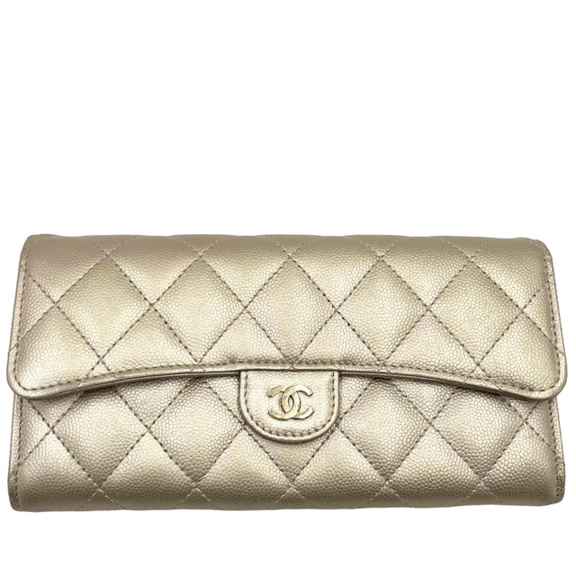 CHANEL シャネル 長財布 ロングフラップウォレット マトラッセ ココ