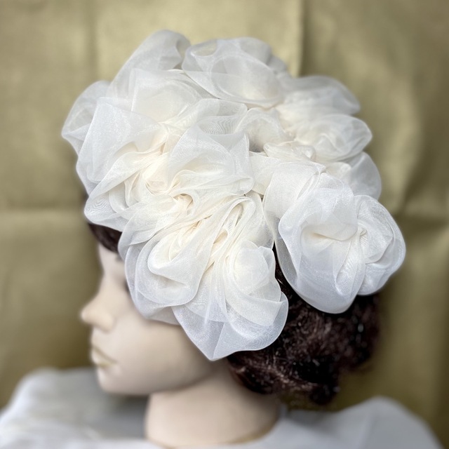 オーガンジーヘッドドレス 結婚式 ウェディング 打掛髪飾り 白無垢 3