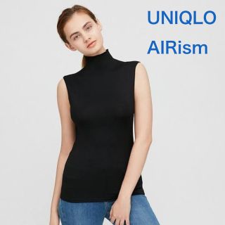 ユニクロ(UNIQLO)の【新品】エアリズム UVカットハイネックTノースリーブ UNIQLO Mサイズ(Tシャツ(半袖/袖なし))