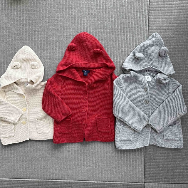 babyGAP(ベビーギャップ)のセット　ガーターセーター　クマ耳ジャケット　パーカー　babygap キッズ/ベビー/マタニティのベビー服(~85cm)(ジャケット/コート)の商品写真