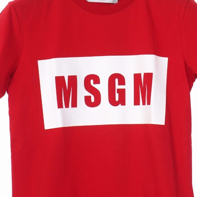 MSGM(エムエスジイエム)のMSGM ボックスロゴ プリント Tシャツ カットソー 半袖 クルーネック S レディースのトップス(Tシャツ(半袖/袖なし))の商品写真