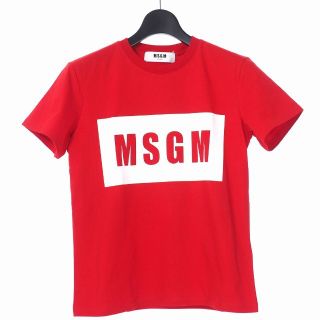 エムエスジイエム(MSGM)のMSGM ボックスロゴ プリント Tシャツ カットソー 半袖 クルーネック S(Tシャツ(半袖/袖なし))