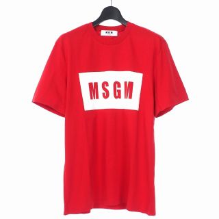 エムエスジイエム(MSGM)のMSGM ボックスロゴ プリント Tシャツ カットソー 半袖 クルーネック S(Tシャツ(半袖/袖なし))