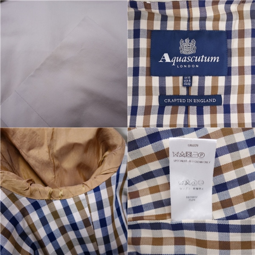 アクアスキュータム Aquascutum LONDON コート トレンチコート 裏チェック ベルト付き 英国製 アウター レディース UK10 USA6 IT42(M相当) ベージュ