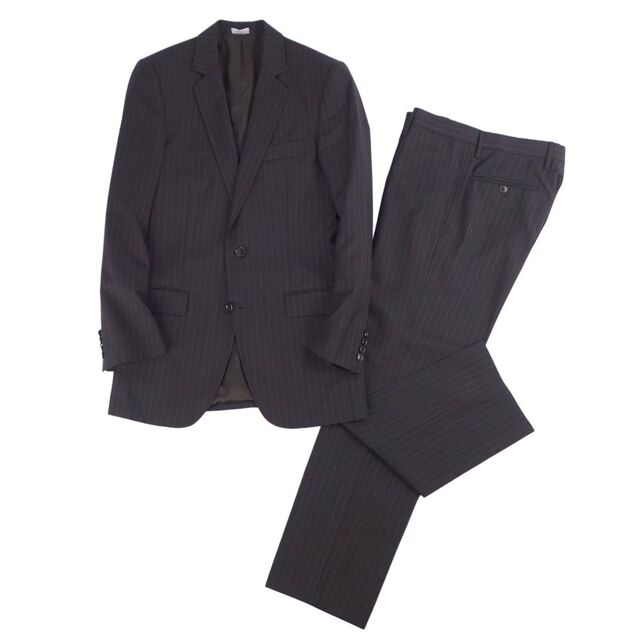 ドルチェ&ガッバーナ DOLCE&GABBANA セットアップ シングル スーツ ウール ストライプ ジャケット パンツ 44(S相当) ブラック