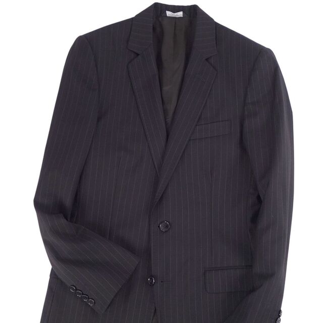 ドルチェ&ガッバーナ DOLCE&GABBANA セットアップ シングル スーツ ウール ストライプ ジャケット パンツ 44(S相当) ブラック