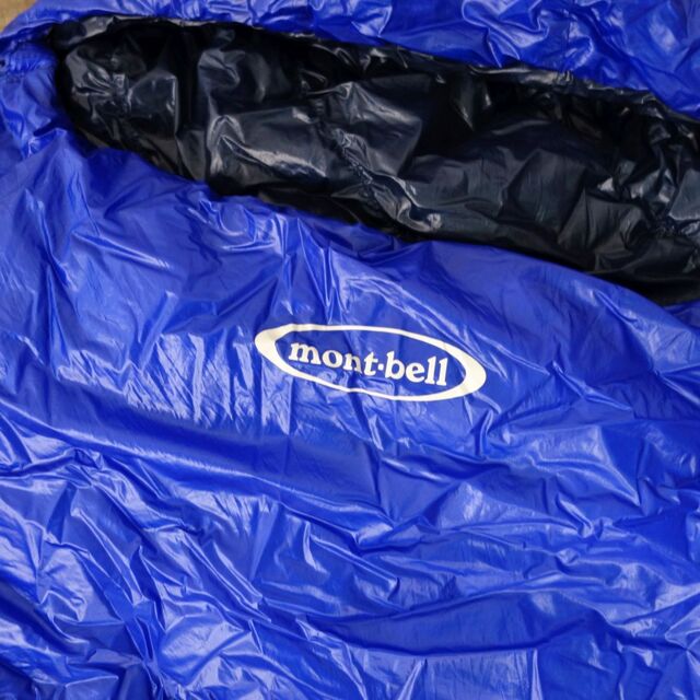 美品 モンベル mont-bell シームレスダウンハガー 800 ＃5 R/ZIP 青 1121402 マミー型 シュラフ 寝袋 キャンプ 登山  アウトドア