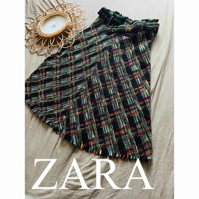 新品　ZARA ザラ　ロングスカート　スカート　ツイード　チェック　人気　完売