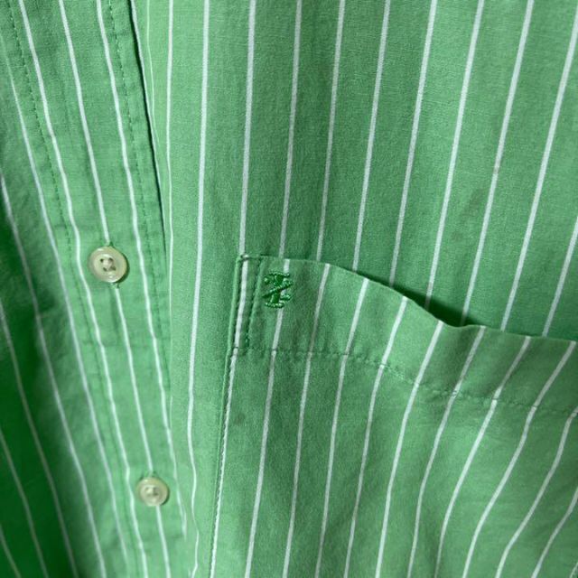 アイゾッド ストライプ グリーン メンズ L シャツ USA 90s 長袖