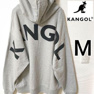 カンゴール(KANGOL)のKANGOL 薄灰 バックプリント プルオーバー パーカー カンゴール 裏毛(パーカー)