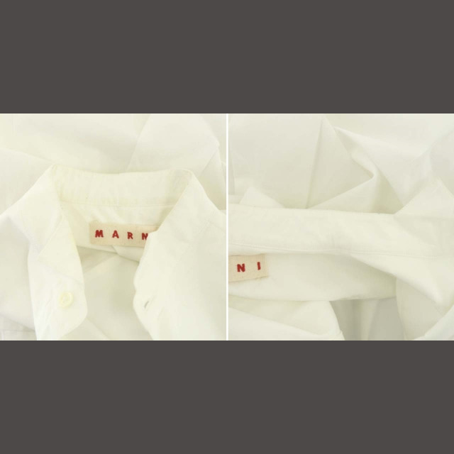 マルニ 22SS シルク ボウタイブラウス シャツ 前開き 長袖 アイボリー