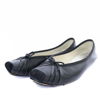 レペット(repetto)のレペット バレエシューズ リボン スクエアトゥ 35 22.0cm 黒 ブラック(バレエシューズ)