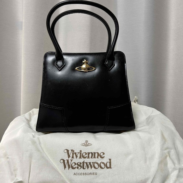 希少 Vivienne Westwood ハンドバッグ プレーン オーブ 黒 国内外の