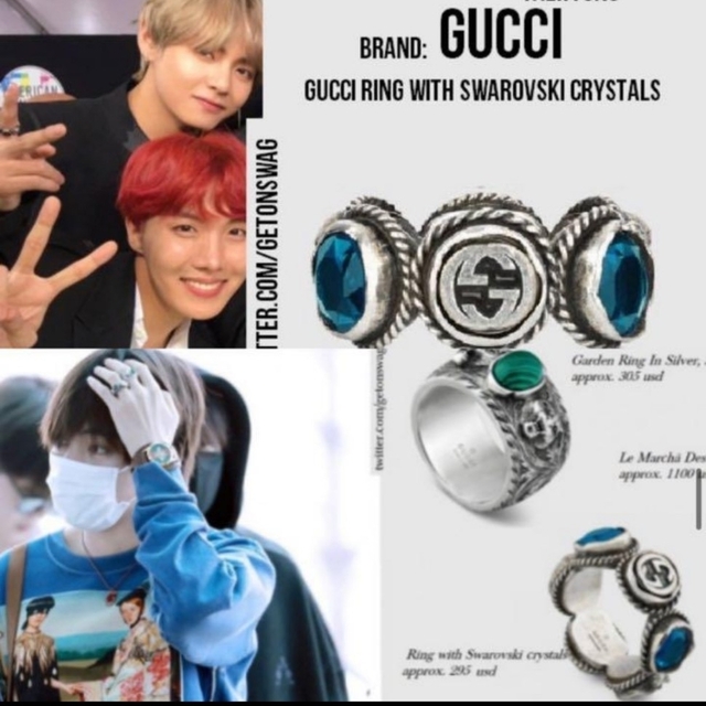 Gucci(グッチ)の【超レアBTS着用】GUCCI ガーデン リング シルバー 燻加工 メンズのアクセサリー(リング(指輪))の商品写真