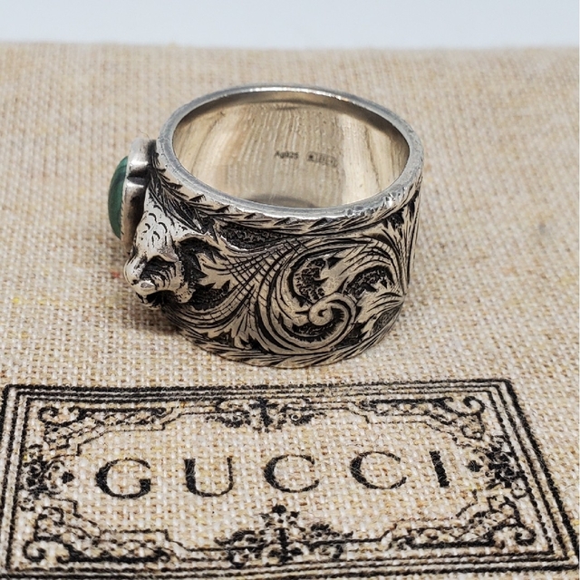 Gucci(グッチ)の【超レアBTS着用】GUCCI ガーデン リング シルバー 燻加工 メンズのアクセサリー(リング(指輪))の商品写真