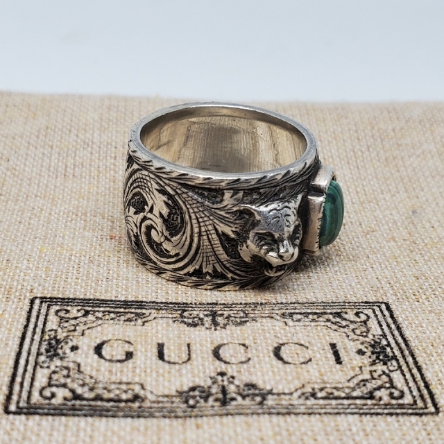 Gucci(グッチ)の【超レアBTS着用】GUCCI ガーデン リング シルバー 燻加工 メンズのアクセサリー(リング(指輪))の商品写真