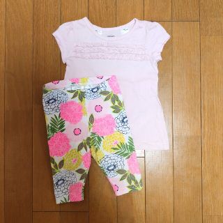 カーターズ(carter's)のcarter’s🌺夏ボタニカル🌺セットアップ🌺12M（70〜80cm相当）(シャツ/カットソー)