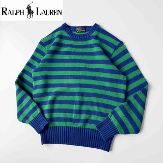 ポロラルフローレン(POLO RALPH LAUREN)のビンテージ 90s ポロラルフローレン ボーダーコットンニット M(ニット/セーター)