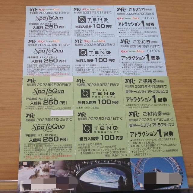 後楽園東京ドームシティアトラクションチケット計4枚 チケットの施設利用券(遊園地/テーマパーク)の商品写真