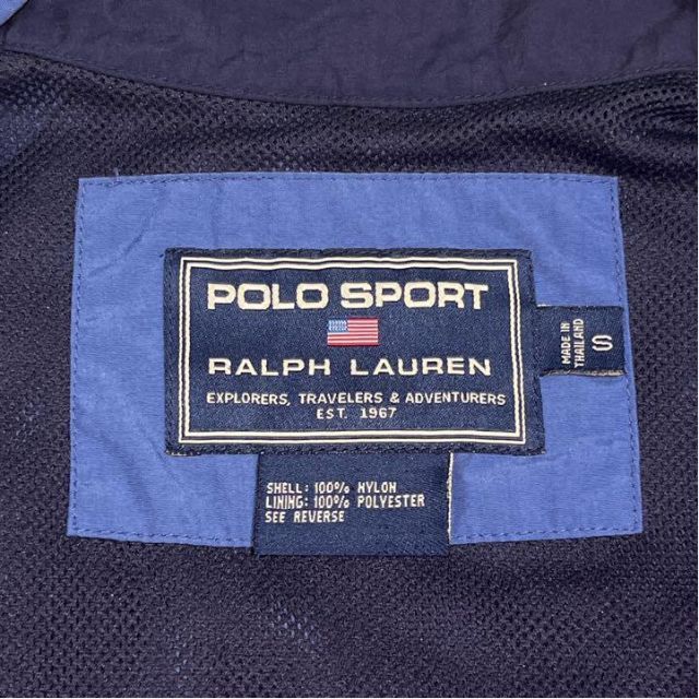 POLO RALPH LAUREN(ポロラルフローレン)の90s POLO SPORT ポロスポーツ ナイロンジャケット ブルー 刺繍ロゴ メンズのジャケット/アウター(ナイロンジャケット)の商品写真