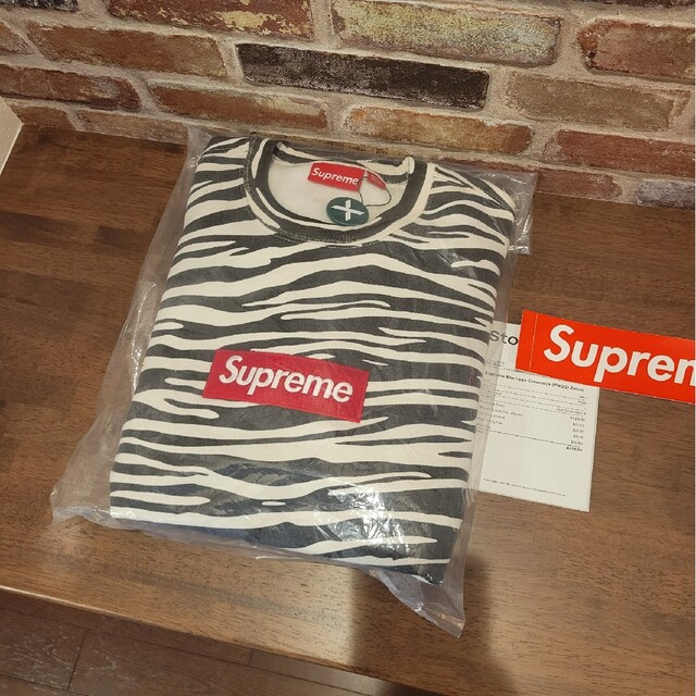 キムタク着Supreme Box Logo Crewneck Zebra L