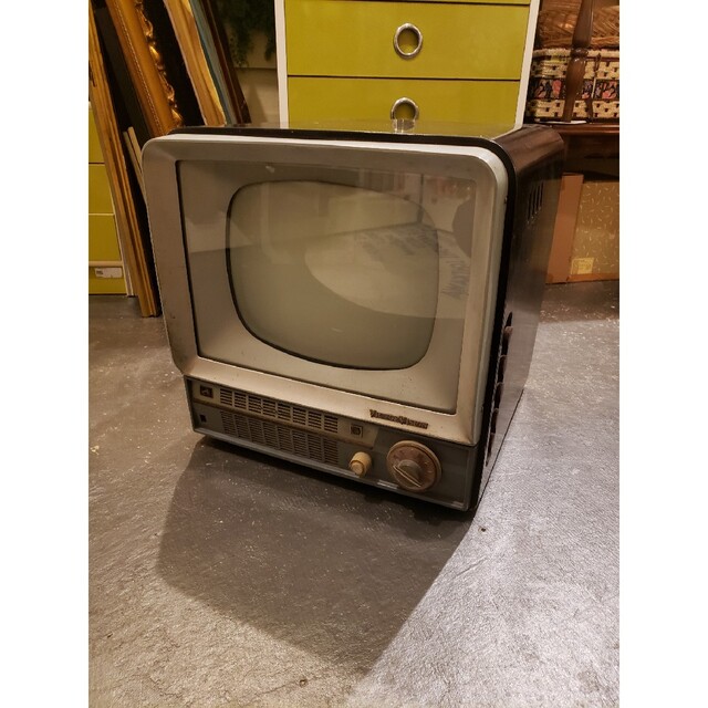 白木/黒塗り テレビ ブラウン管 真空管テレビ レトロ 昭和レトロ
