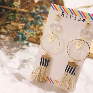 【ピアス】フリンジ×サークルの大ぶりピアス(ピアス)