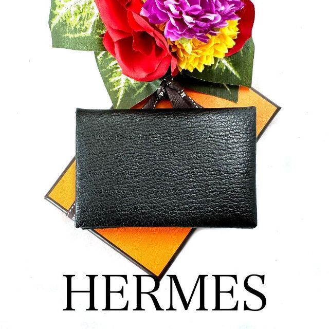 最高級 Hermes - エルメス カルヴィ カードケース ブラック 名刺入れ