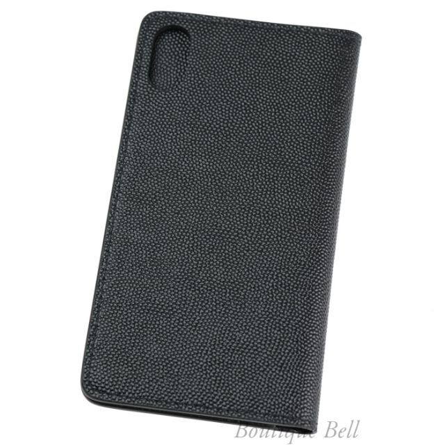 SL】サンローラン YSLロゴ iPhoneX/XS 手帳型ケース ブラック | www