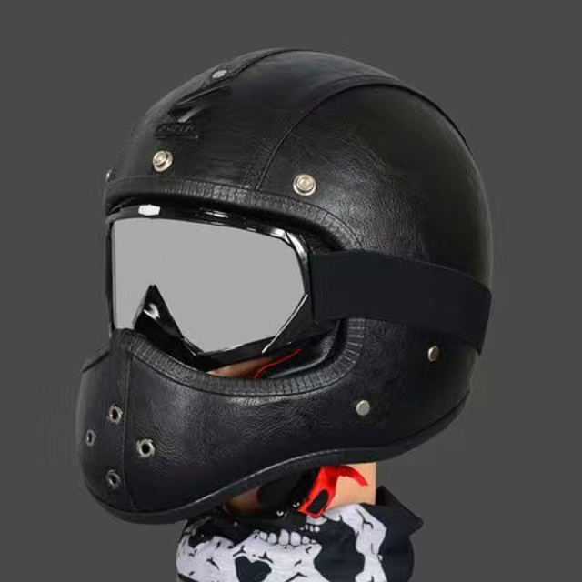 レザー調レ黒トロハーレー フルフェイスヘルメット バイク レザー調レ黒トロハーレー フルフェイスヘルメット バイク
