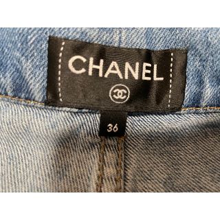 シャネルchanelワイドデニム36ライトブルー